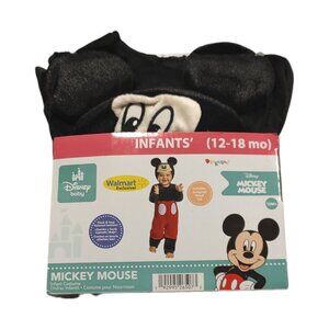 Infant Disney Mickey Mouse Costume (Jumpsuit, Tail, Headpiece) Size 12-18 month